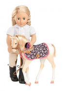 veulen Palomino junior 30 cm beige 9-delig