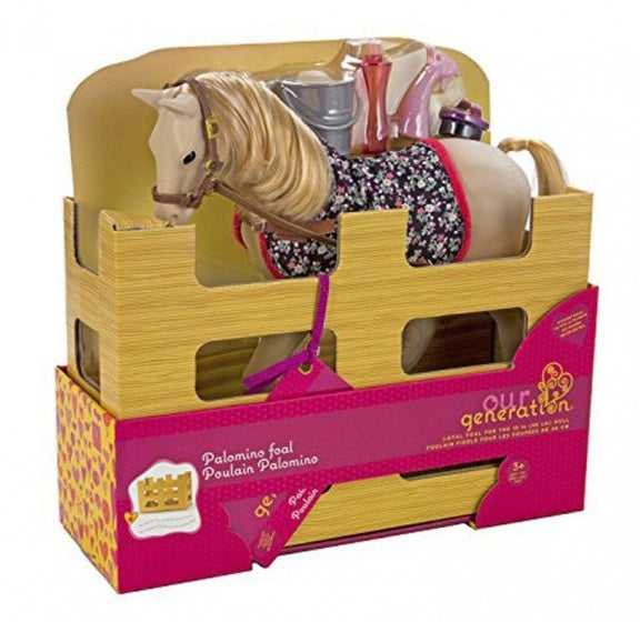 veulen Palomino junior 30 cm beige 9-delig