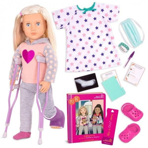 tienerpop Martha meisjes 46 cm polyester 12-delig