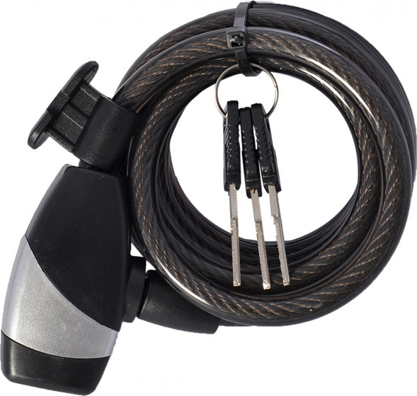 kabelslot Key Coil 12 1500 x 12 mm zwart/grijs