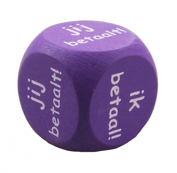 dobbelsteen ik betaal / jij betaalt 2,5 cm hout