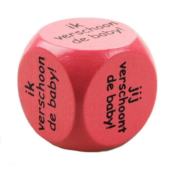 dobbelsteen ik/jij verschoont baby 2,5 cm hout roze