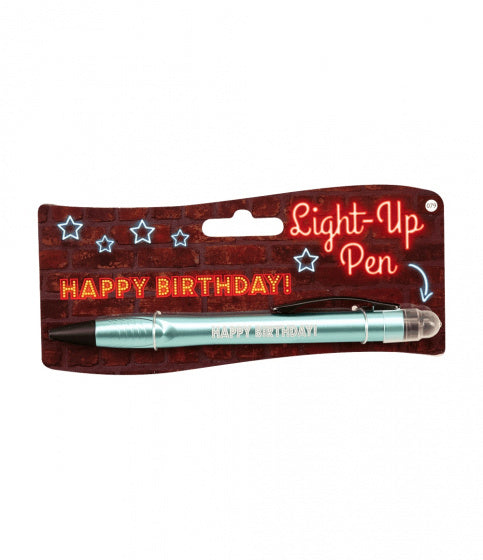 light up pen Happy Birthday groen