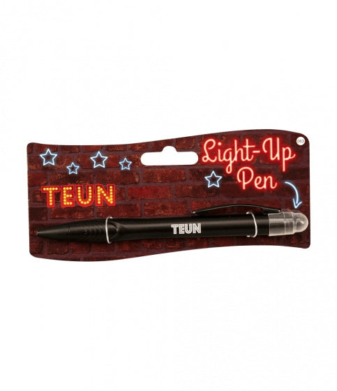 light up pen Teun junior zwart