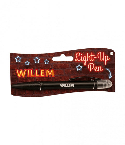 light up pen Willem junior zwart