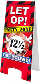 waarschuwingsbord 12,5 jaar getrouwd 58 x 26 cm