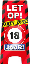 waarschuwingsbord 18 jaar 58 x 26 cm karton rood