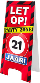 waarschuwingsbord 21 jaar 58 x 26 cm karton rood