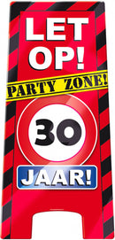 waarschuwingsbord 30 jaar 58 x 26 cm karton rood