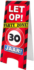 waarschuwingsbord 30 jaar 58 x 26 cm karton rood