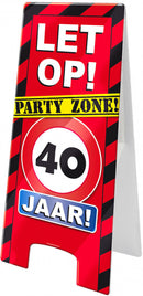 waarschuwingsbord 40 jaar 58 x 26 cm karton rood