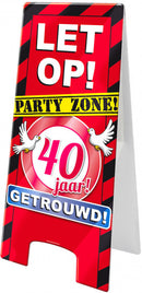 waarschuwingsbord 40 jaar getrouwd 58 x 26 cm