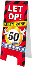 waarschuwingsbord 50 jaar getrouwd 58 x 26 cm