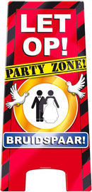 waarschuwingsbord bruidspaar 58 x 26 cm karton