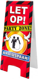 waarschuwingsbord bruidspaar 58 x 26 cm karton