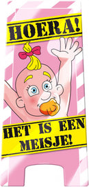 waarschuwingsbord geboorte meisje 58 x 26 cm