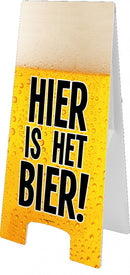 waarschuwingsbord hier is het bier 58 x 26 cm