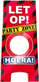 waarschuwingsbord Hoera 58 x 26 cm karton rood