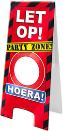 waarschuwingsbord Hoera 58 x 26 cm karton rood