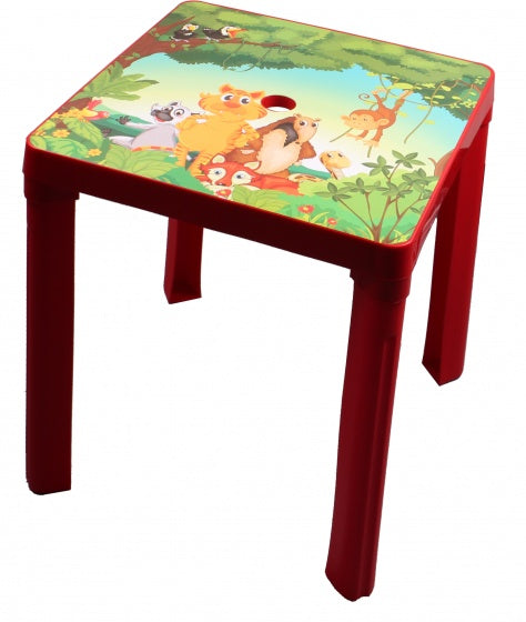 kindertafel Jungle 46 cm rood