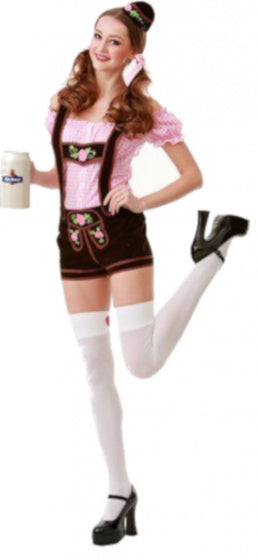 lederhosen Beer Girl dames polyester bruin maat L