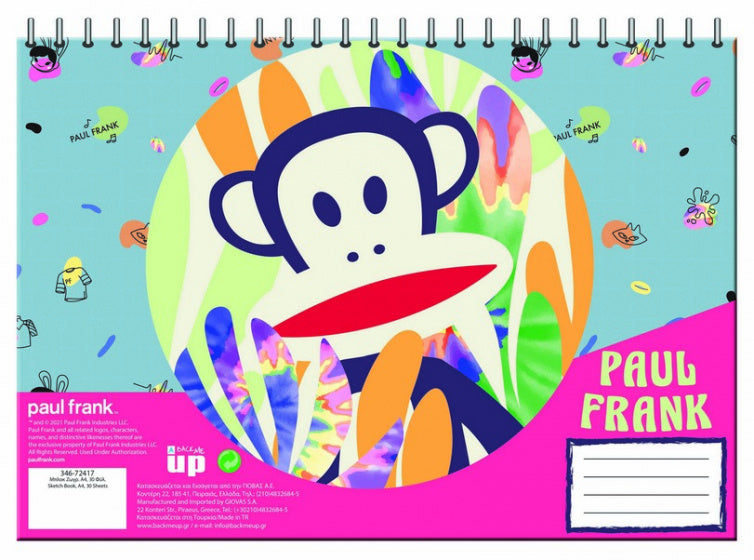 notitieboek junior A4 ringband blauw/roze 30 vellen