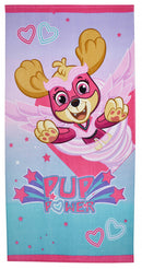 strandlaken Paw Patrol meisjes 140 cm katoen blauw/roze