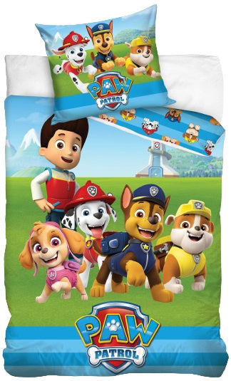 dekbedovertrek junior 140 x 200 cm katoen blauw/groen