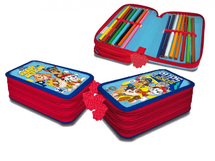 etui Pups Rescue junior polyester rood 9-delig