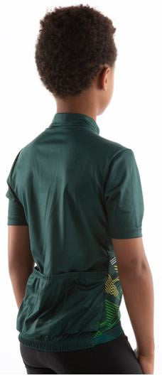 fietsshirt Quest junior polyester donkergroen maat XS