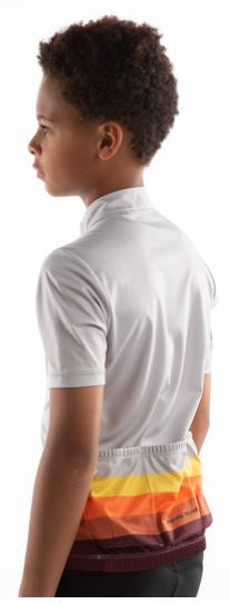 fietsshirt Quest junior polyester wit/oranje maat M