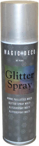 glitterspray 150 ml aluminium rood/blauw/groen