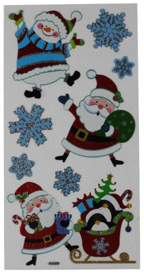 stickers sneeuwpop en sneeuwvlokken 40 x 7,5 cm