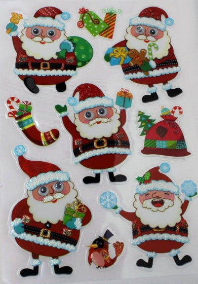stickers kerstman junior 25 x 14,5 cm folie rood