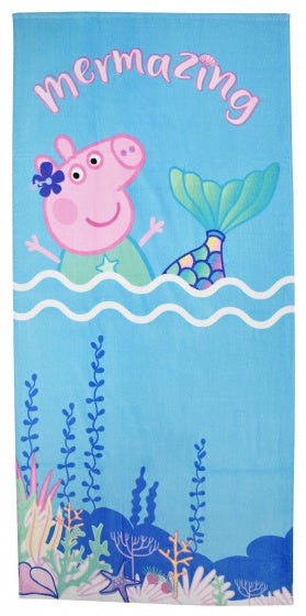 strandlaken Peppa Pig 70 x 140 cm katoen lichtblauw