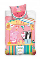 dekbedovertrek 140 x 200 cm katoen roze 2-delig