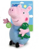 knuffel met geluid Peppa Pig 27 cm pluche blauw
