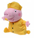 knuffel Peppa Pig schipper roze/geel 17 cm