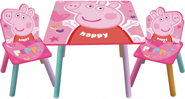 tafelset Peppa pig junior 50 x 40 cm hout roze 3-delig