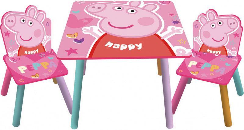 tafelset Peppa pig junior 50 x 40 cm hout roze 3-delig