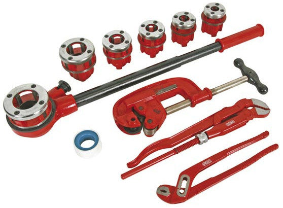 draadsnijset 1/2-3/8-3/8-3/4-1-1 1/4 inch rood 12-delig