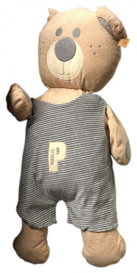 knuffelbeer XLarge 90 cm pluche bruin/blauw/wit