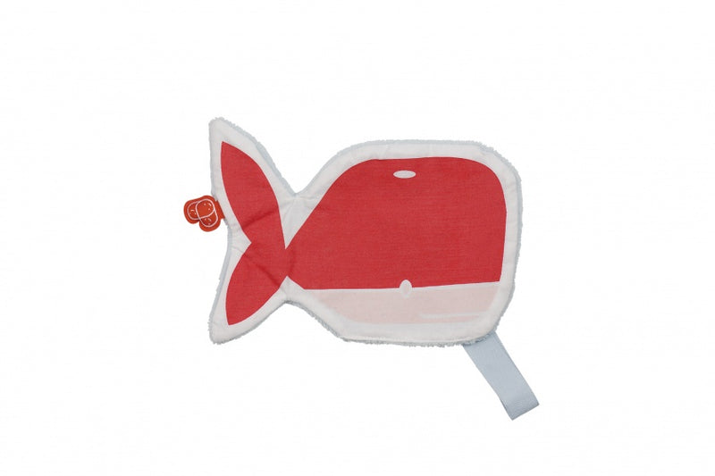 knuffeldoekje Oceaan 22 cm grijs/rood