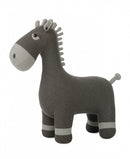 knuffelpaard gebreid 37 cm grijs