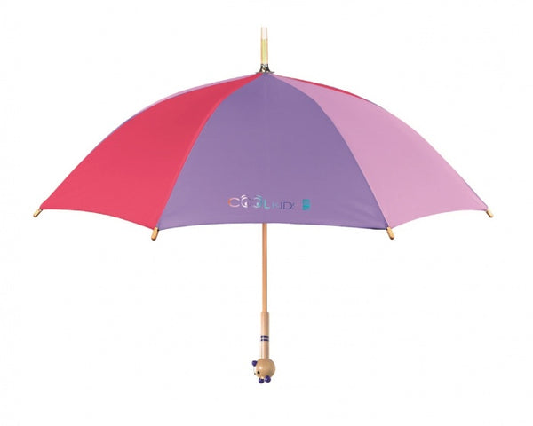 kinderparaplu berenhandvat 75 cm rood/roze/paars