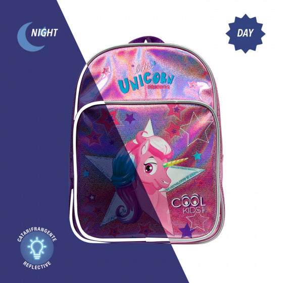 rugzak eenhoorn meisjes 32 cm roze 2-delig