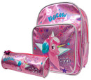 rugzak eenhoorn meisjes 32 cm roze 2-delig