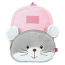 rugzak muis 2,7 liter 28 cm polyester grijs/wit/roze