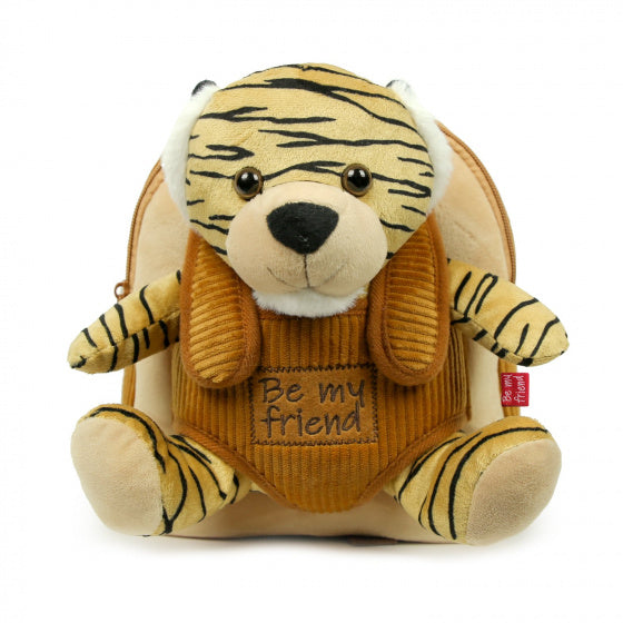 rugzak Tijger 2,7 liter 26 cm polyester lichtbruin