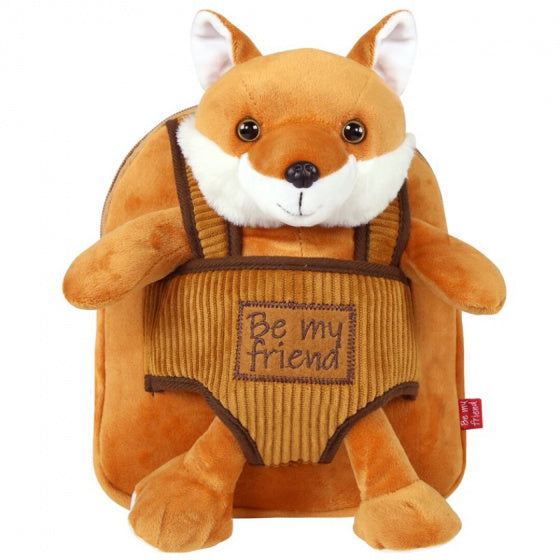 rugzak vos 2,7 liter 26 cm polyester oranje/bruin